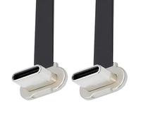 chenyang Cable plano corto USB C de 7.87 pulgadas, USB 2.0 tipo C, doble ángulo de 90 grados, PD 65 W, cable de extensión de datos de carga rápida de 200 mm para bancos de energía