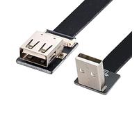 chenyang Cable plano USB 2.0 USB 2.0 macho a hembra de 90 grados hacia arriba en ángulo de transferencia de datos, cinta de carga, adaptador de cable de extensión flexible de 1 m