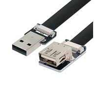 chenyang Cable plano USB 2.0 USB 2.0 macho a hembra para transferencia de datos, cinta de carga, adaptador de cable de extensión flexible de 0,5 m