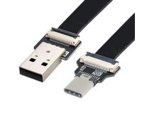 ChenYang Cable Plano USB C USB 2.0 Macho a USB C Macho Cinta Flex Extensión Adaptador de Cable 0.5M