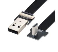 chenyang Cable plano USB C USB 2.0 macho a USB C macho de 90 grados en ángulo recto, adaptador de cable de extensión flexible de 1 m