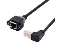 chenyang Cable RJ45, 8P8C, FTP, STP, UTP, Cat6, de macho a hembra, cable de extensión de red LAN Ethernet, con ángulo de 90 grados, con orificios para montaje en panel