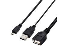 chenyang Cable USB 2.0 a micro USB OTG con puerto de alimentación USB Micro a USB hembra Carga en movimiento al mismo tiempo