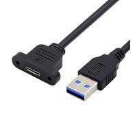 chenyang Cable USB 3.0 Micro-B, USB A macho a Micro B hembra, cable para disco duro externo con orificios para tornillos, 1,64 pies