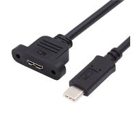 chenyang Cable USB 3.0 Micro-B, USB C macho a Micro B hembra, cable para disco duro externo con orificios para tornillos, 1,64 pies