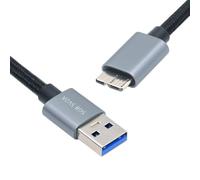 chenyang Cable USB 3.0 trenzado de nailon USB 3.0 tipo A a Micro 3.0 B Cable de datos de extensión de 5 Gbps para cámara SSD de disco 0.3 m