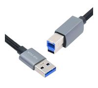chenyang Cable USB 3.0 trenzado de nailon USB 3.0 tipo A a tipo B, cable de datos de extensión de 5 Gbps para cámara SSD de disco 0,3 m