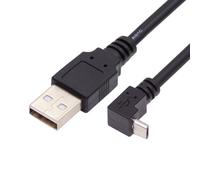 chenyang Cable USB a micro USB, USB 2.0 macho a micro USB de 5 pines macho, transferencia de datos de carga de 90 grados hacia arriba, cable de extensión en ángulo de 1,5 m