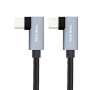 chenyang Cable USB C a C de 3,28 pies, USB C 4 K @ 60 Hz vídeo, transferencia de datos de 10 Gbit/s, PD 65 W, carga rápida, cable trenzado doble curvado de 90 grados