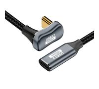 chenyang Cable USB C a C USB 3.2 tipo C de 10 Gbps, 100 W, macho a hembra, en forma de U, cable de datos de extensión en ángulo de 0,5 m