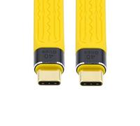 chenyang Cable USB C a USB C, USB4 tipo C macho a macho de 40 Gbps, 100 W, 8 K, plano, delgado, FPC, cable de datos para laptop y teléfono, 13 cm, color amarillo