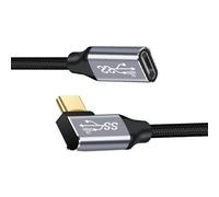 chenyang Cable USB C USB 3.1 Tipo C Macho a Hembra Cable de Datos de extensión en ángulo Recto de 90 Grados 10 Gbps 100W 0.2M