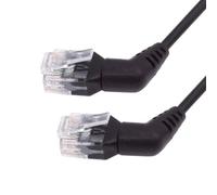 chenyang CAT6 RJ45 Cable de extensión de red Ethernet en ángulo dual de 90 grados con rotación de 360 grados 0.2M