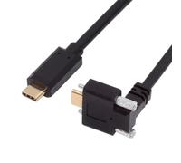 ChenYang chenyang Cable USB C a C, USB C macho a macho, carga rápida, transferencia de datos, 90 grados, cable alargador con tornillos