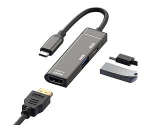 Chenyang - Concentrador USB C, Adaptador multipuerto 3 en 1 USB C a HDMI 4K a 120 Hz/USB 3.0 de 10 Gbps/USB PD de 100 W