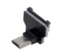 chenyang Conector Micro USB 2.0 acodado de 90 grados hacia abajo, conector plano compatible con transferencia de datos de 480Mbit/s, carga de 5V para cable plano, Raspberry Pi, GoPro, dron, cámara