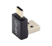 chenyang Conector USB 3.0/3.1 USB C a USB 3.0 de datos 10 Gbps, adaptador de carga de 90 grados hacia abajo en ángulo
