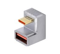 chenyang Conector USB C USB 3.0 a USB C OTG Datos 10 Gbps PD 120 W Adaptador de Corriente Carcasa de aleación Forma de U en ángulo