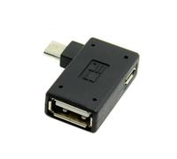 CHENYANG CY Adaptador host USB 90 OTG en ángulo recto de 90 grados con alimentación USB para teléfono celular y dispositivo Galaxy S3 S4 S5 Note2 Note3