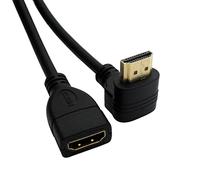 CY Up - Cable de extensión HDMI 1.4 en ángulo de 90 grados con Ethernet y 3D tipo A macho a hembra A, 0,5 m