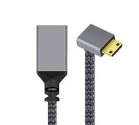 chenyang CY - Cable mini HDMI a HDMI, mini HDMI 1.4 macho a HDMI hembra, cable de extensión 4K, ángulo de 90 grados hacia abajo