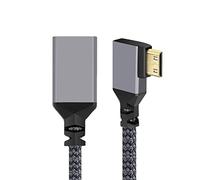 chenyang CY - Cable mini HDMI a HDMI, mini HDMI 1.4 macho a HDMI hembra, cable de extensión 4K, ángulo izquierdo de 90 grados