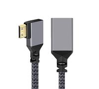chenyang CY - Cable mini HDMI a HDMI, mini HDMI 1.4 macho a HDMI hembra, cable de extensión 4K, ángulo recto de 90 grados