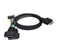 chenyang CY SFF-8611 a SFF-8639, OCuLink PCIe PCI-Express SFF-8611 8X 8-Lane a 2 SFF-8639 U.2 4X SSD Cable activo de datos 50 cm