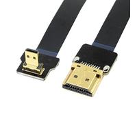 chenyang CYFPV - Cable plano de extensión micro HDMI a HDMI macho FPC, 1080P, ángulo de 90 grados, 0,5 m