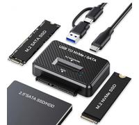 chenyang Estación de acoplamiento 3 en 1 USB C a M.2 NVMe/SATA para disco duro M.2 SATA y NVMe SSD y SATA SSD/HDD de 2.5 pulgadas