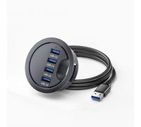 chenyang HUB de escritorio con montaje empotrado USB 3.0, HUB con 4 puertos USB 3.0, orificio para pasar cables de 2,36" (60 mm)