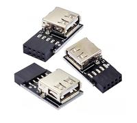 chenyang Juego de 3 adaptadores convertidores de placa base de 9 pines y 10 pines a USB 2.0 tipo A hembra