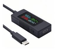 chenyang Medidor digital de potencia USB C, 4-30 V, 0-6,5 A, pantalla a color, pantalla digital, supervisión en tiempo real de corriente/voltaje/potencia/tiempo de trabajo