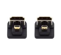 chenyang Pack de 2 adaptadores de conexión Micro HDMI macho a HDMI hembra 4K @ 60 Hz 180 grados en ángulo