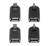 chenyang Pack de 4 adaptadores USB a Micro USB OTG, Micro USB macho a USB 2.0 hembra 90 grados en ángulo On-The-Go adaptador para teclado/ratón/controlador de juegos/divisor/unidad flash