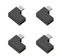 chenyang Pack de 4 adaptadores USB C a Micro USB, Micro USB macho a USB C hembra 90 grados ángulo recto adaptador de conexión convertidor compatible con sincronización de datos de carga