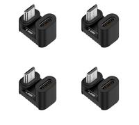 chenyang Pack de 4 adaptadores USB C a Micro USB, Micro USB macho a USB C hembra de 180 grados hacia abajo, adaptador de conexión convertidor en ángulo inferior compatible con sincronización de datos