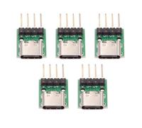 chenyang Pack de 5 conectores USB C DIY Pitch 2,54 mm 4 pines a USB 2.0 tipo C hembra reparación reemplazo adaptador de soldadura