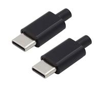 chenyang Paquete de 2 conectores USB C USB 3.1 tipo C de 24 pines PD100W macho para reparación de puerto de enchufe adaptador de soldadura con placa PCB carcasa negra