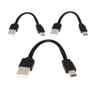 chenyang Paquete de 3 cables planos cortos USB, USB 2.0 tipo A a USB C/Micro/Mini USB, 4 cables, 5 V, 2 A, extensión de datos de carga, cable de silicona, 4 cables, 30 AWG, 13 cm