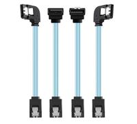 chenyang Paquete de 4 cables SATA 3.0, SATA III de 7 pines macho a macho, cable de extensión de datos en ángulo de 90 grados para disco duro/unidad óptica/quemador 0.82 pies/0.25 m