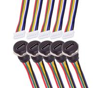 chenyang Paquete de 5 cables de conversión de puerto de carga de alimentación de 2,0 mm de paso de 6 pines a USB C hembra CC 5 V/20 V PD con enchufe de goma impermeable a prueba de polvo