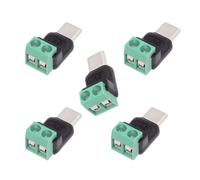 chenyang Paquete de 5 conectores de carga USB C de 2 pines sin soldadura 5V3A para banco de energía, teléfono, radiadores, laptop