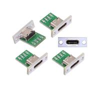 chenyang Paquete de 5 conectores USB C para bricolaje, USB C de 24 pines hembra, adaptador de soldadura de repuesto con agujero de tornillo de montaje en panel