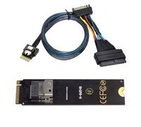 chenyang PCIe 4.0 M.2 NGFF a Slimline SAS SFF-8654 Adaptador de 2280 mm con cable SFF-8654 a SFF-8639 para U.2 SFF-8639 NVME PCIe SSD