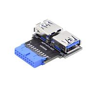 chenyang Placa base de 19/20 pines 1 a 2 puertos USB 3.0 adaptador de multiplicación tipo horizontal