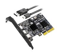 chenyang Tarjeta de Expansión de Gráficos de Vídeo de 2 Puertos PCI-E 3.0 4X y Mini Displayport a 2 USB C con Soporte de Transferencia de Datos USB 3.2 de 10 Gbps y Salida de Vídeo DP1.4