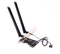 chenyang Tarjeta de expansión PCI-E X1 a NGFF E/E-key adaptador de tarjeta de expansión PCI Express con doble antena para Wifi5 Wifi6 Wifi6E, Bluetooth 5.3 (puerto USB), compatible con Windows 11/10