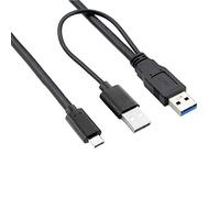 Chenyang Tipo-C USB-C a USB 3.0 Male USB 2.0 Datos de Potencia Dual Cable para Disco Duro de la computadora portátil