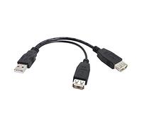 chenyang USB 2.0 A Macho a Doble Datos USB 2.0 una Hembra + Cable de alimentación USB 2.0 A Hembra Cable de extensión 20 cm